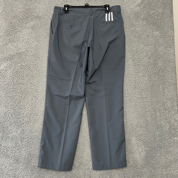Adidas Pants Mens 34x32 Golf Performance Clima Lite 3 Stripes Gray Casual - Picture 2 of 11